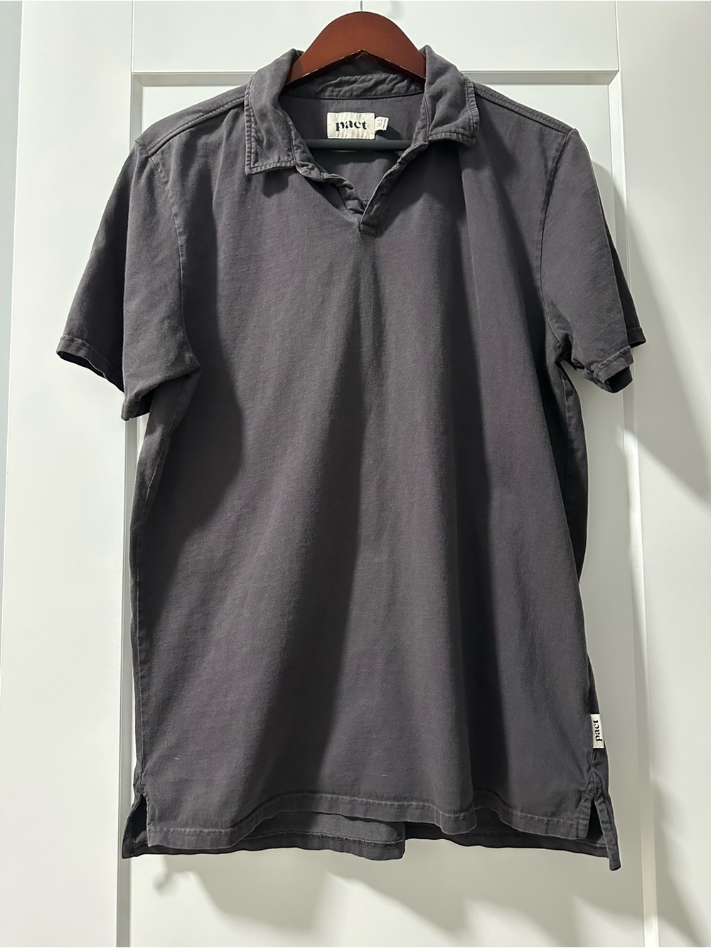 Pact | Men’s Organic Cotton Charcoal Polo Shirt (size M)